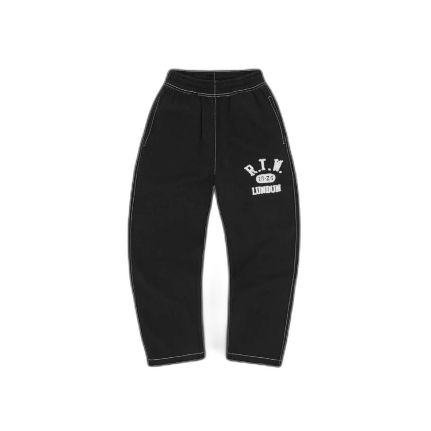 Corteiz RTW College Bottoms Sweatpants - Black and White