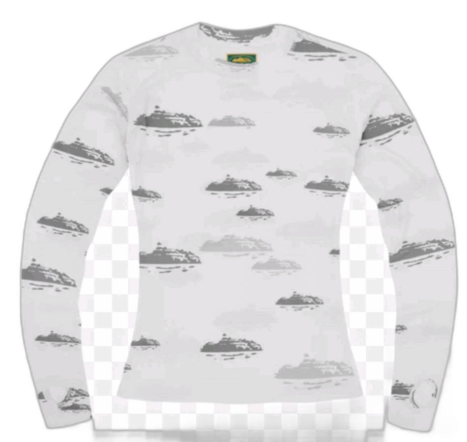 Corteiz Womens Repeat Alcatraz Mesh Longsleeve - White