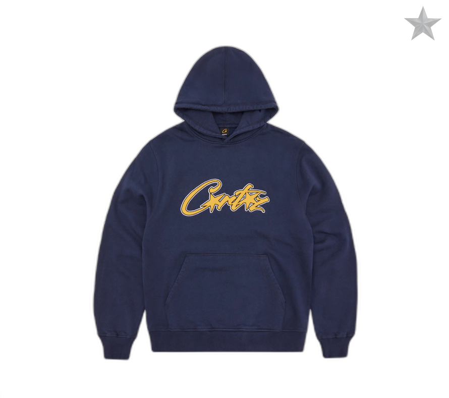 Corteiz Satin Applique Allstarz Hoodie - Navy