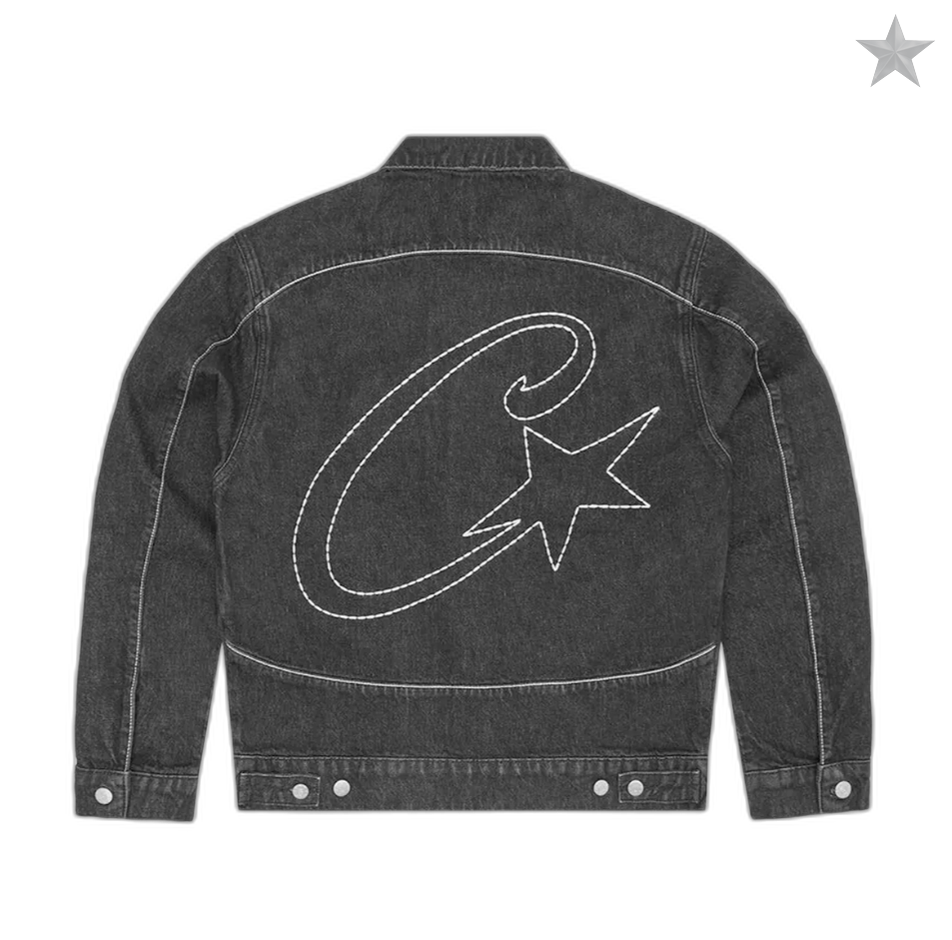 Corteiz C-Star Stitch-Down Denim Jacket - Black