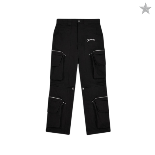 Carsicko Convertible Utility Multi Pocket Cargo Pants/Shorts Black