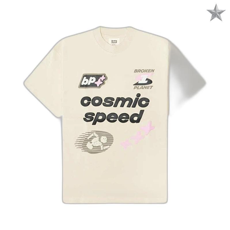 Broken Planet Cosmic Speed T-Shirt - Bone White