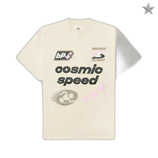Broken Planet Cosmic Speed T-Shirt - Bone White