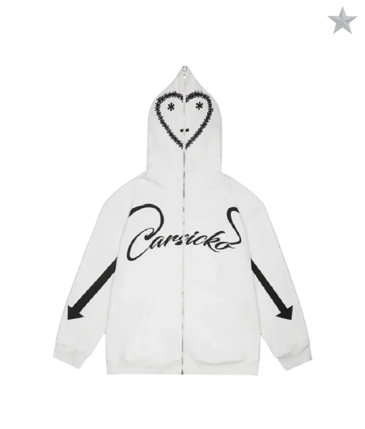 Carsicko Love Spread Full Zip Hoodie White