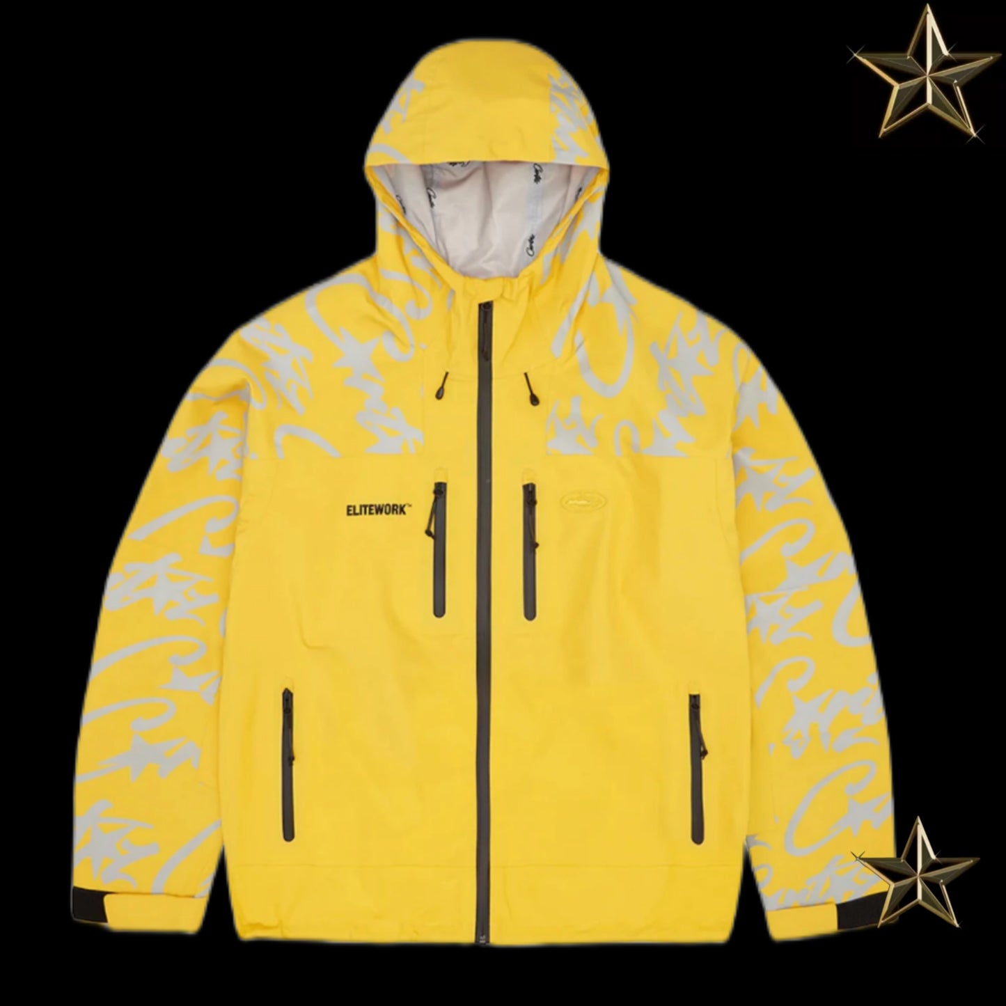 Corteiz Elitework Waterproof Jacket - Yellow