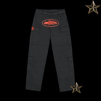 Corteiz Guerillaz Cargos -  Red and Black