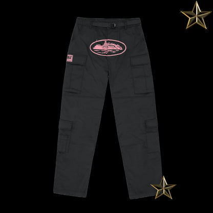 Corteiz Guerillaz Cargos -  Pink and Black