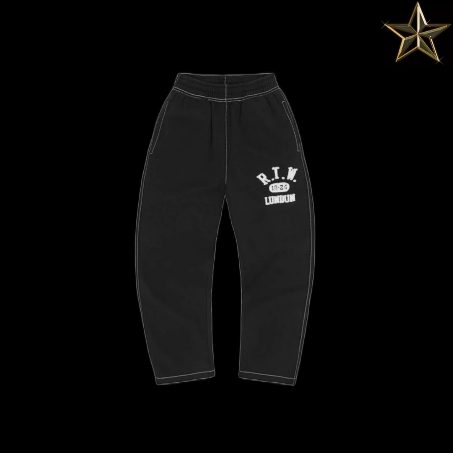 Corteiz RTW College Bottoms Sweatpants -  Black and White