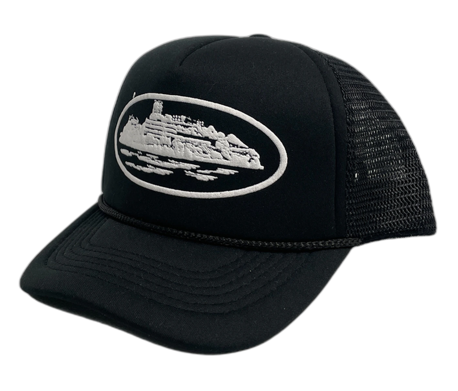 Corteiz Alcatraz Premium Puff Print Trucker Hat - Black
