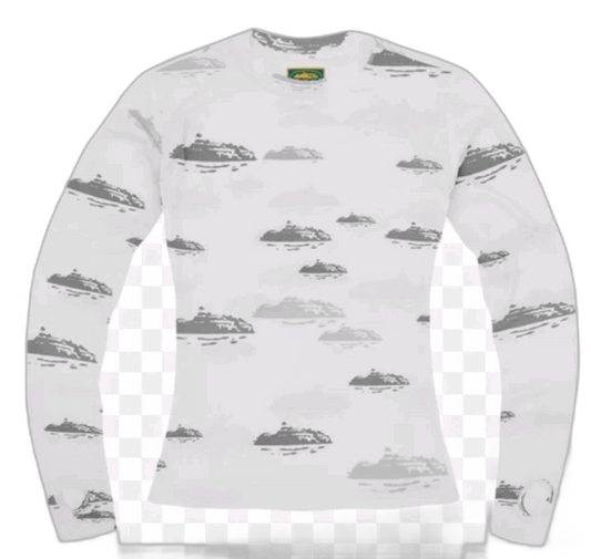 Corteiz Womens Repeat Alcatraz Mesh Longsleeve - White