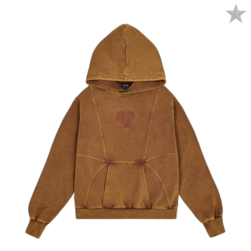 Carsicko Cybe Pullover Hoodie Washed Brown/Pink Wine