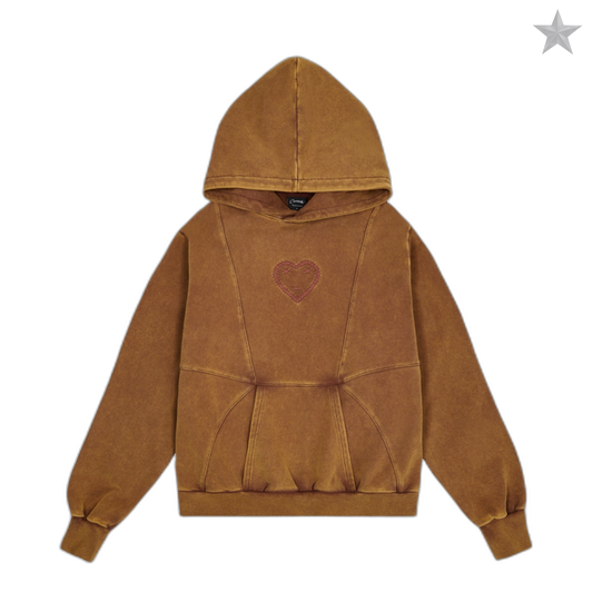 Carsicko Cybe Pullover Hoodie Washed Brown/Pink Wine