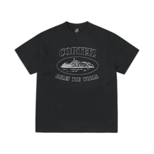 Corteiz Reflective Alcatraz Tee - Triple Black