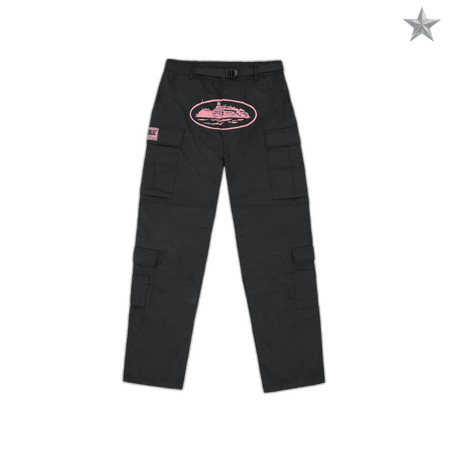 Corteiz Guerillaz Cargos -  Pink and Black