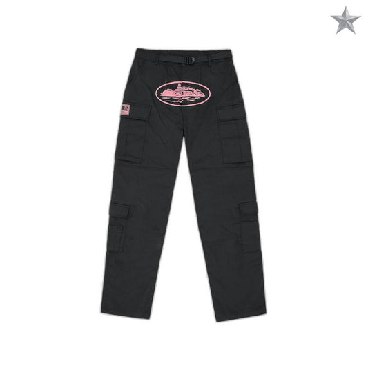 Corteiz Guerillaz Cargos -  Pink and Black